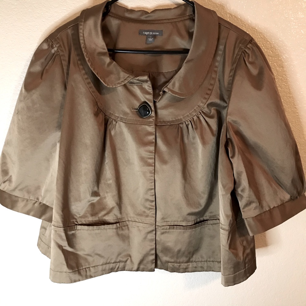 Apt. 9 Brown Jacket Size 1X (Plus Size)